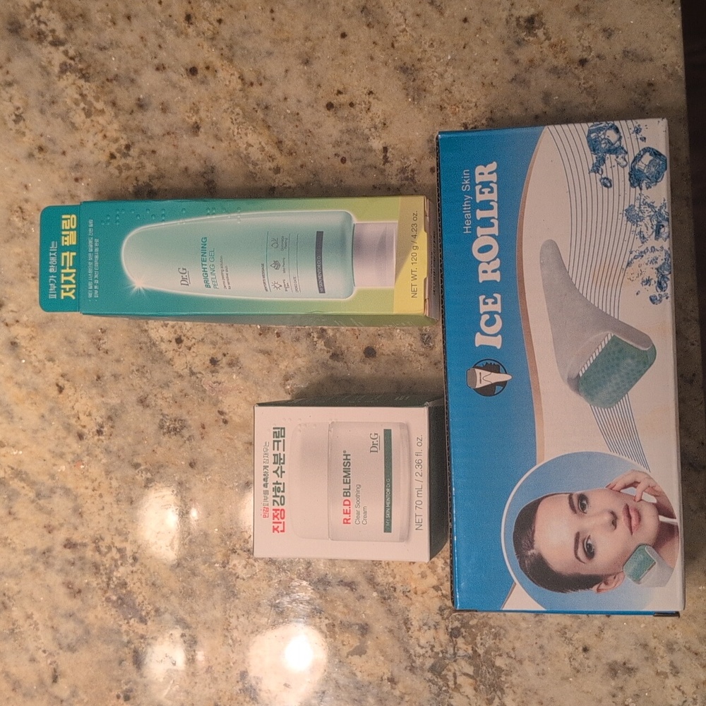 Dr G skin set-RED Blemish Clear Soothing Cream, Brightening Peeling Gel …